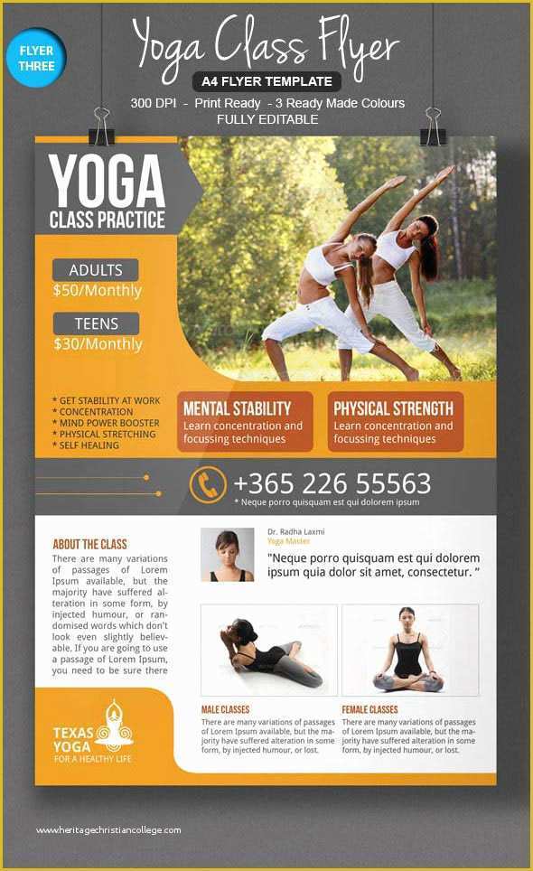Free Art Class Flyer Template Of 3 Awesome Yoga Flyer Template On Behance