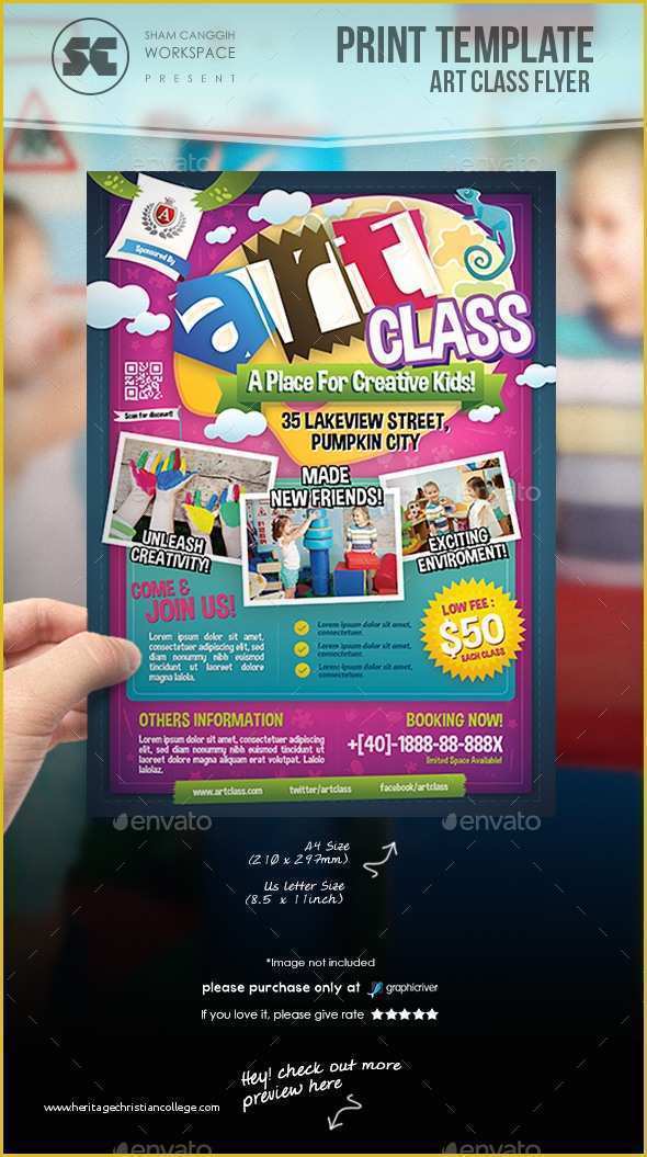 Free Art Class Flyer Template Of Art Class Flyer by Shamcanggih