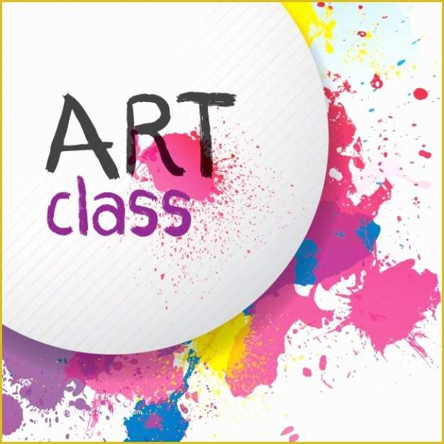 Free Art Class Flyer Template Of Colorful Paint Splats Flyer Background Vector