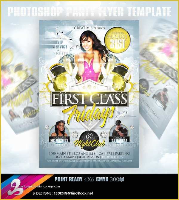 Free Art Class Flyer Template Of First Class Fridays Party Flyer Template by
