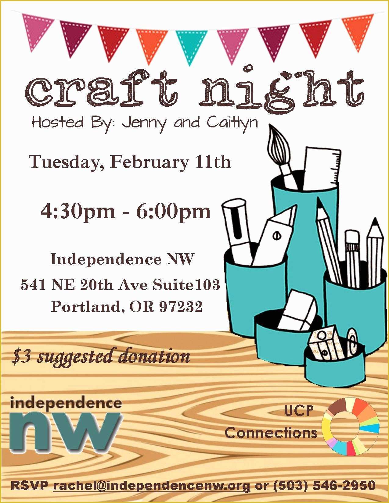 Free Art Class Flyer Template Of Inw and Ucp Connections Team Up for February 11th Craft