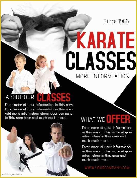 Free Art Class Flyer Template Of Karate Template