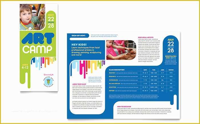 Free Art Class Flyer Template Of Kids Art Camp Brochure Template Design