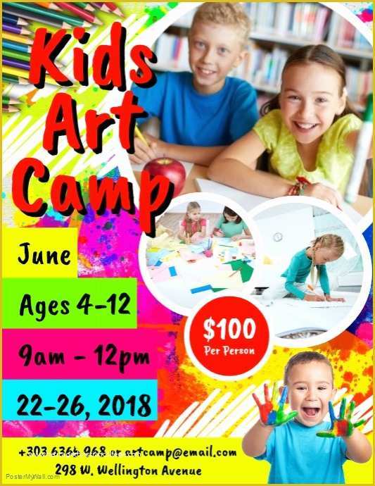 Free Art Class Flyer Template Of Kids Art Camp Flyer Template