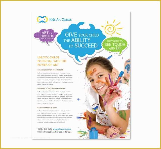 Free Art Class Flyer Template Of Kids Art Classes Flyer Template