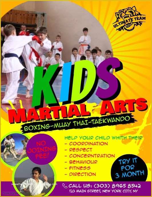 Free Art Class Flyer Template Of Kids Martial Arts Flyer Template