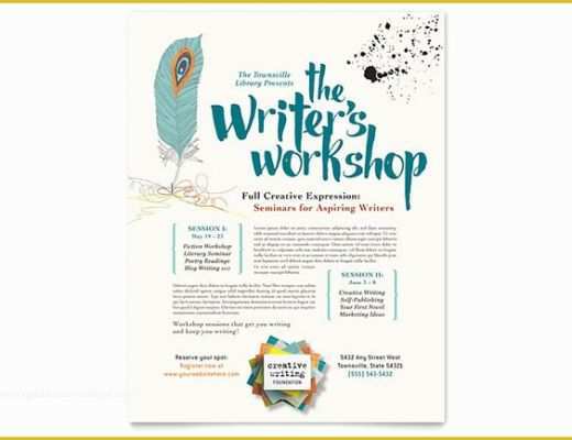 Free Art Class Flyer Template Of Writer S Workshop Flyer Template Design