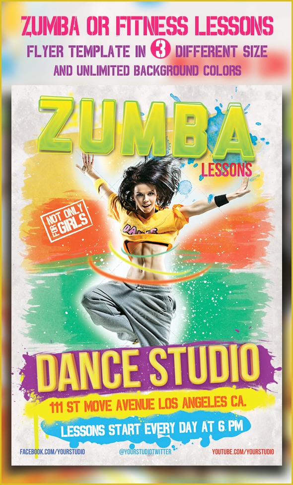 Free Art Class Flyer Template Of Zumba Fitness Lessons Flyer Templates by Majkolthemez