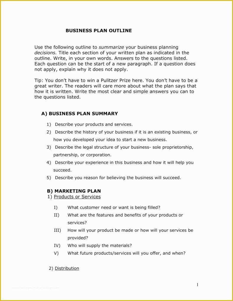 Free Art Gallery Business Plan Template Of 5 Business Plan Outline Templates Pdf