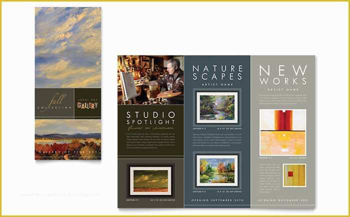 Free Art Gallery Business Plan Template Of Art Gallery & Artist Tri Fold Brochure Template Design