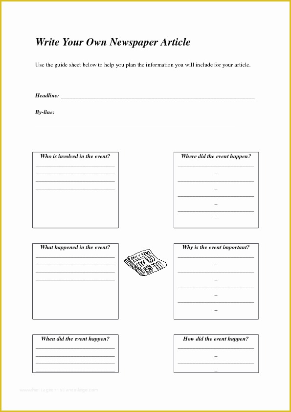 Free Article Writing Template Of 39 Free Newspaper English Worksheets