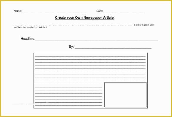 Free Article Writing Template Of Newspaper Article Template