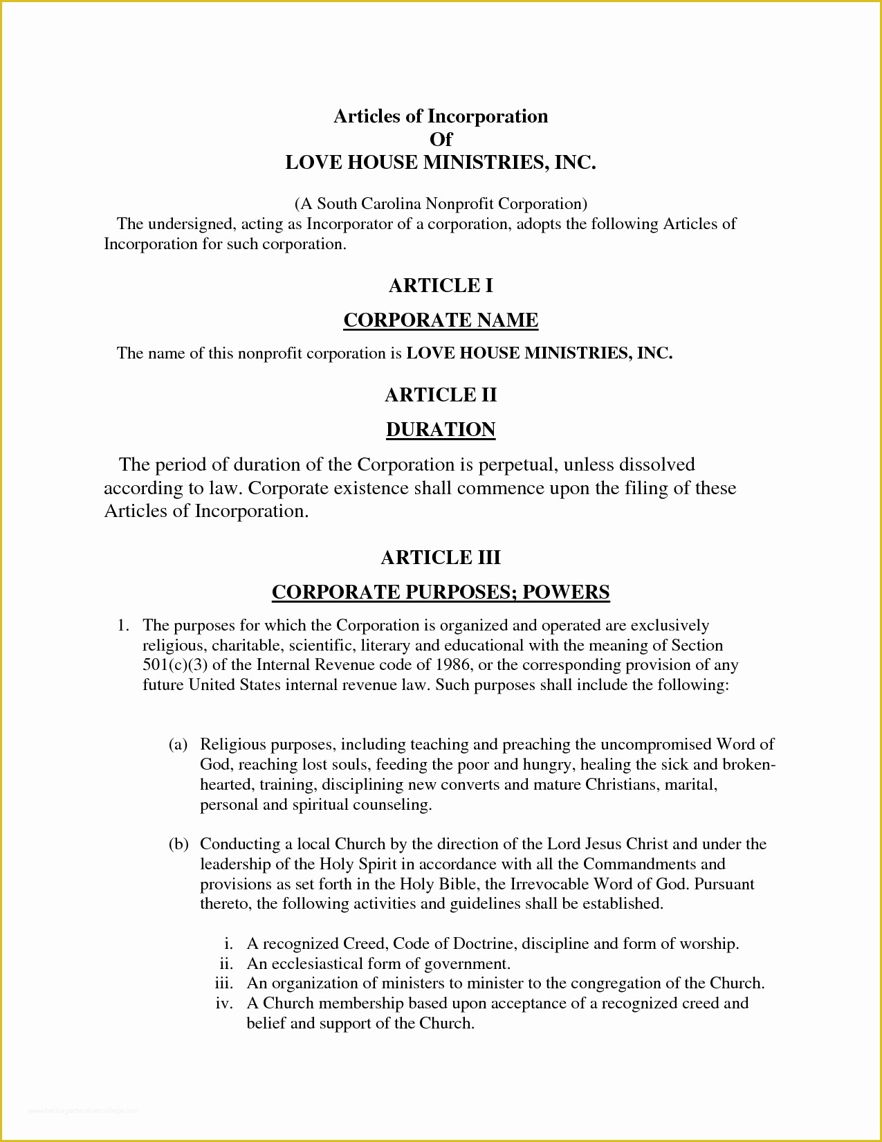 Free Articles Of organization Template Of Articles Incorporation Template Free