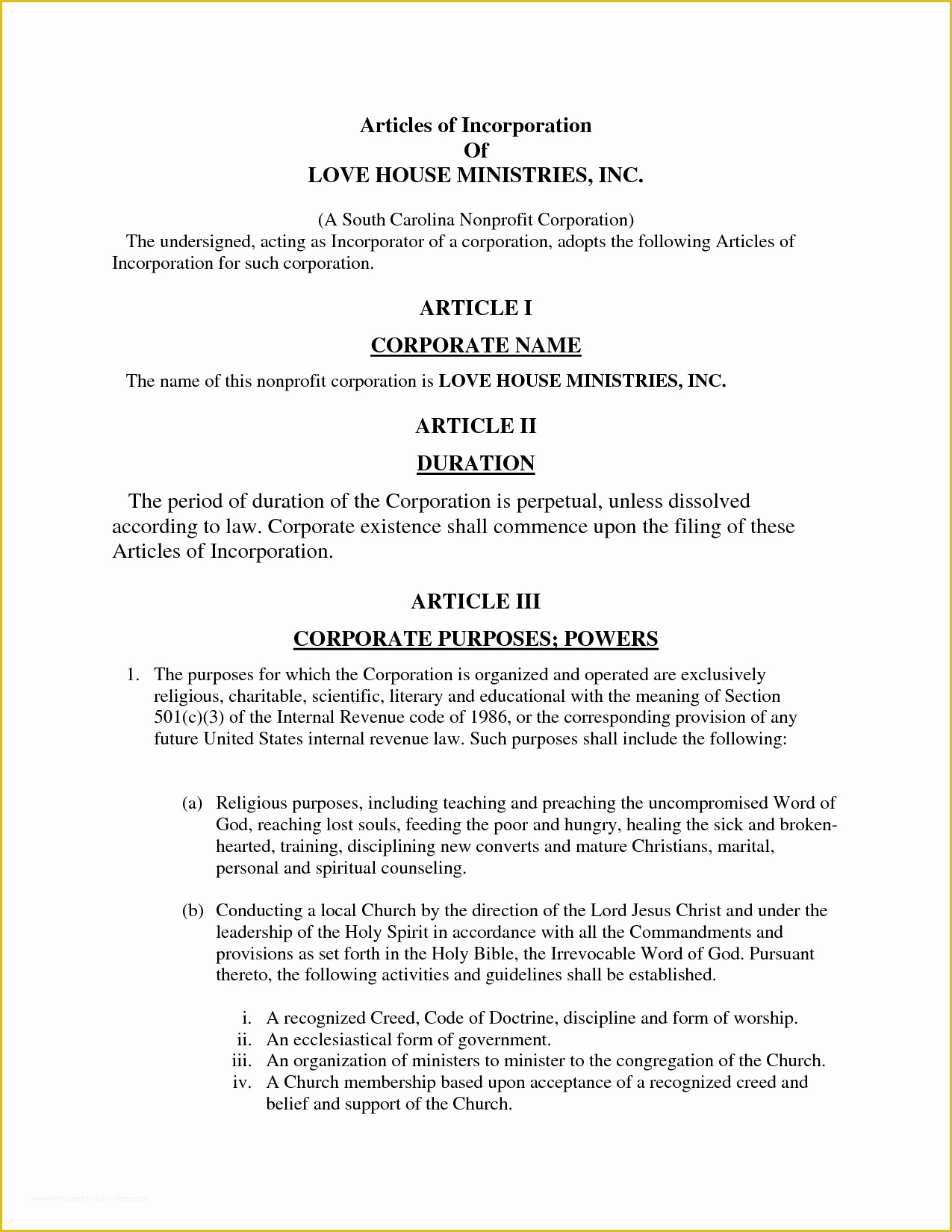 Free Articles Of organization Template Of Articles Incorporation Template Free
