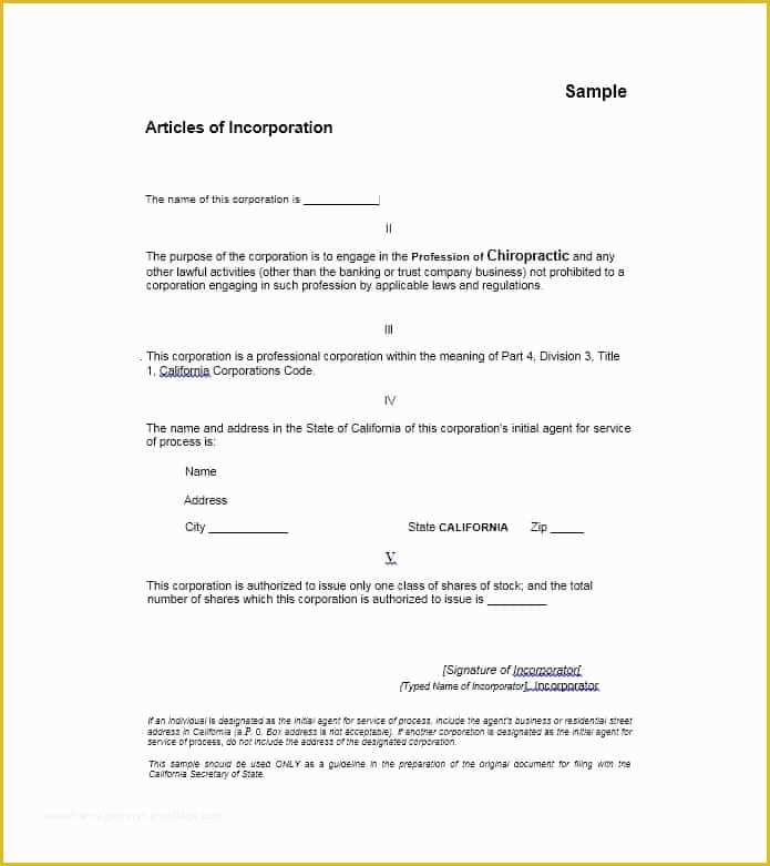 Free Articles Of organization Template Of Articles Of Incorporation 47 Templates for Any State