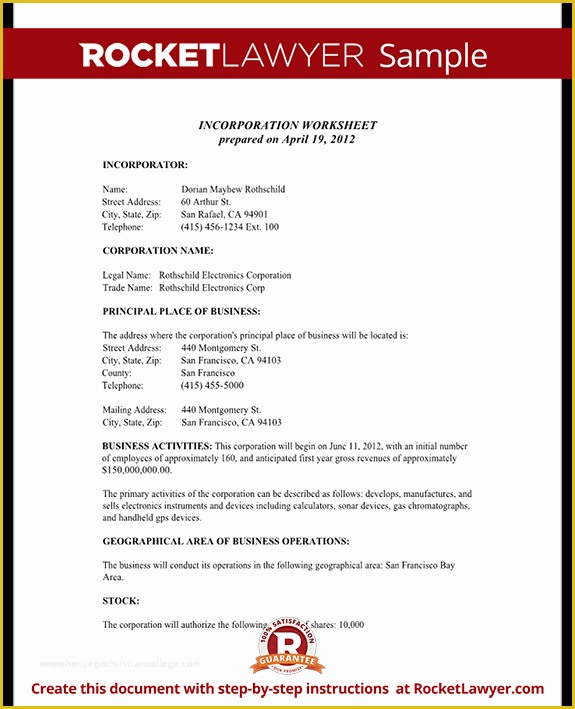 Free Articles Of organization Template Of Articles Of Incorporation Worksheet Articles Of