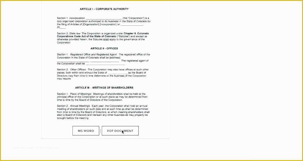 Free Articles Of organization Template Of Free Articles Incorporation Template Free Articles