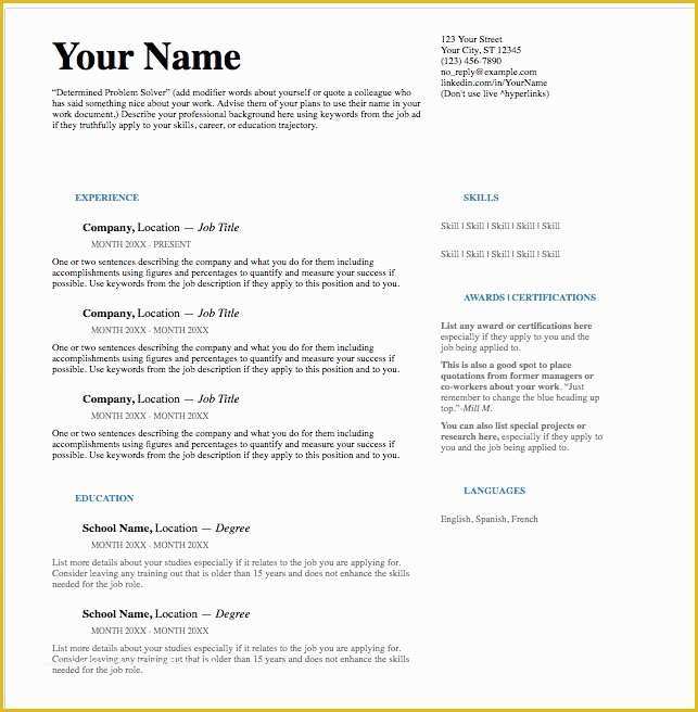 Free ats Resume Templates Of ats Resume Template Free Download