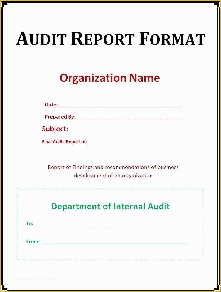 Free Audit Program Templates Of 10 Audit Report Templates