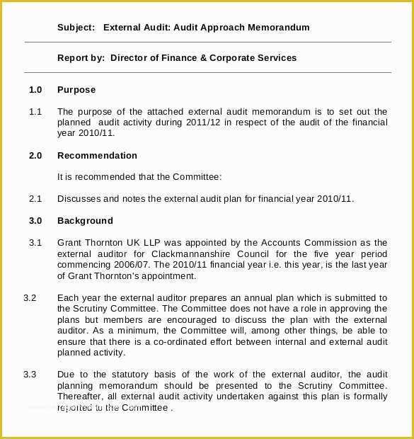 Free Audit Program Templates Of Audit Memo Template Invitation Template