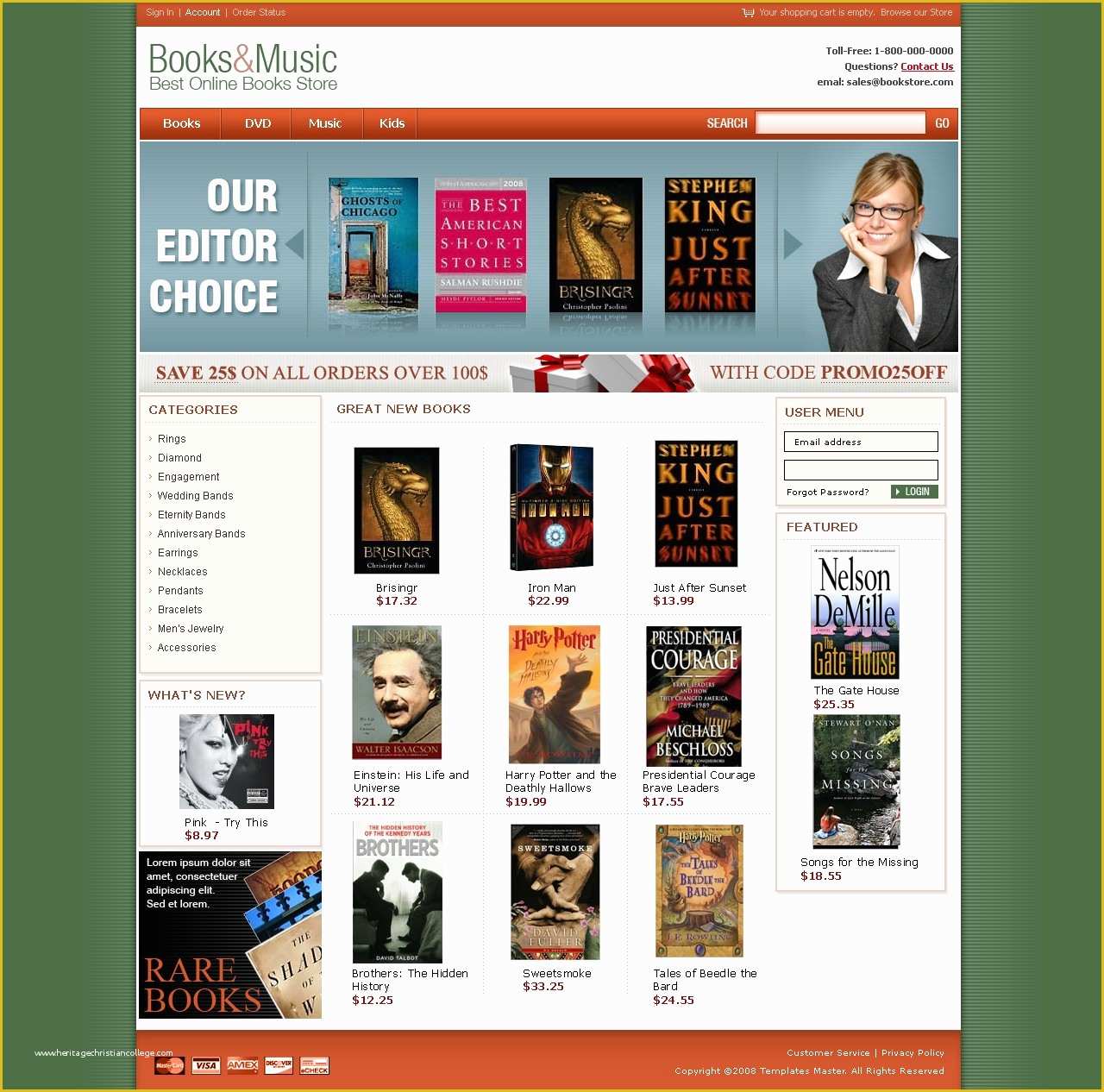 Free Author Website Templates Of Book Store Magento Template — Templates Master