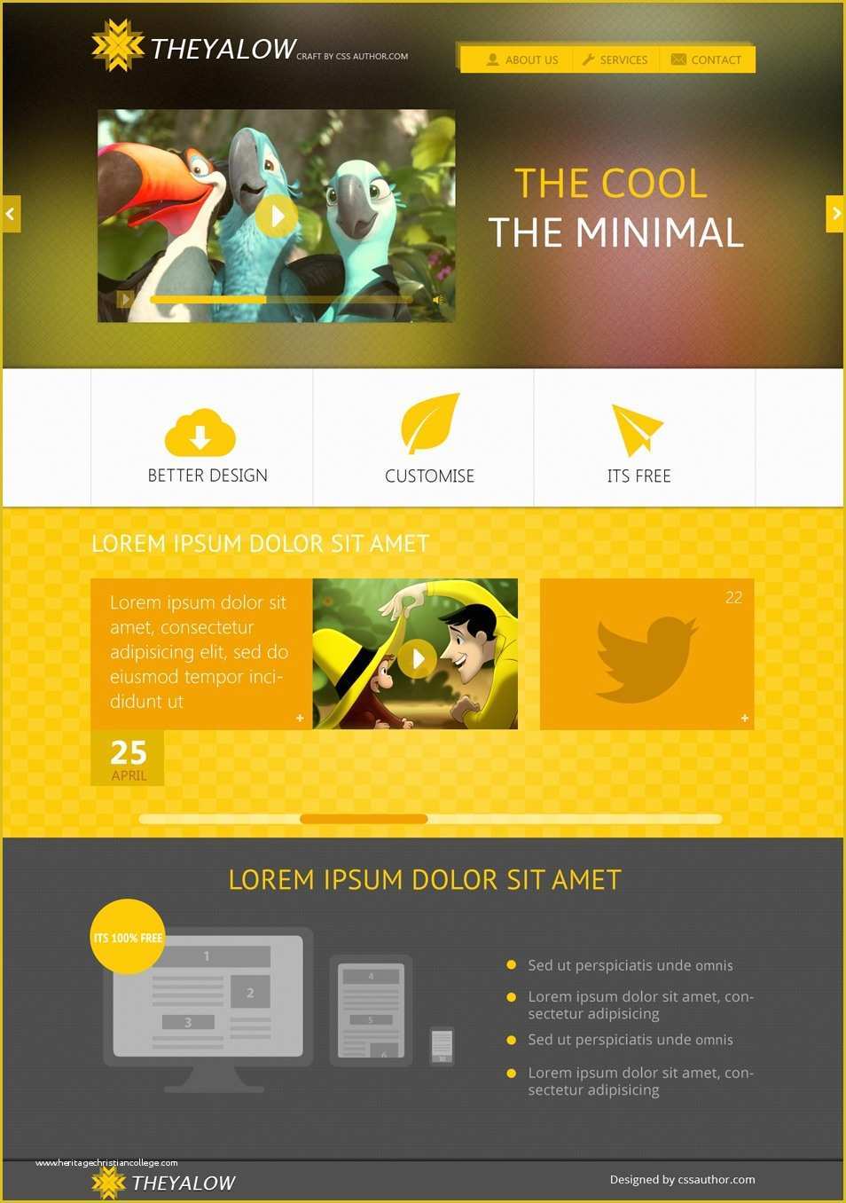 Free Author Website Templates Of theyalow A Responsive Web Design Template Psd for Free