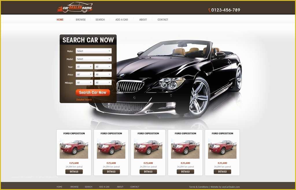 Free Auto Dealer Website Template Of Car Dealer Website Template