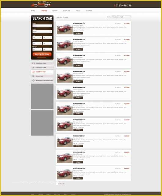 Free Auto Dealer Website Template Of Car Dealer Website Template