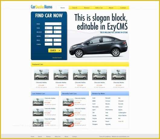 Free Auto Dealer Website Template Of Car Dealer Website Template