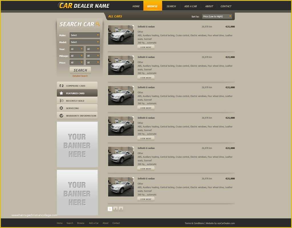Free Auto Dealer Website Template Of Free Car Website Template