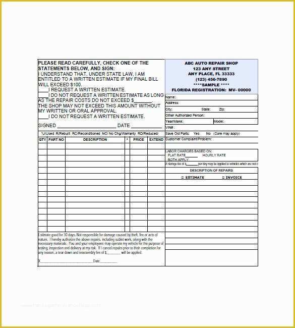 Free Auto Repair Invoice Template Excel Of 20 Small Business Invoice Templates – Pdf Word Excel