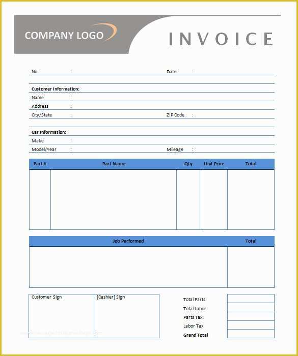 Free Auto Repair Invoice Template Excel Of 50 Generic Invoice Template to Ease the Invoice Ideas