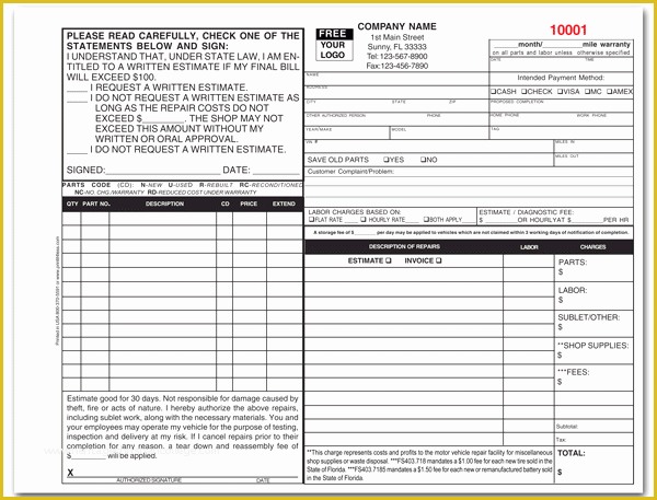 Free Auto Repair Invoice Template Excel Of Free Auto Body Repair Invoice Template Excel Pdf Word In