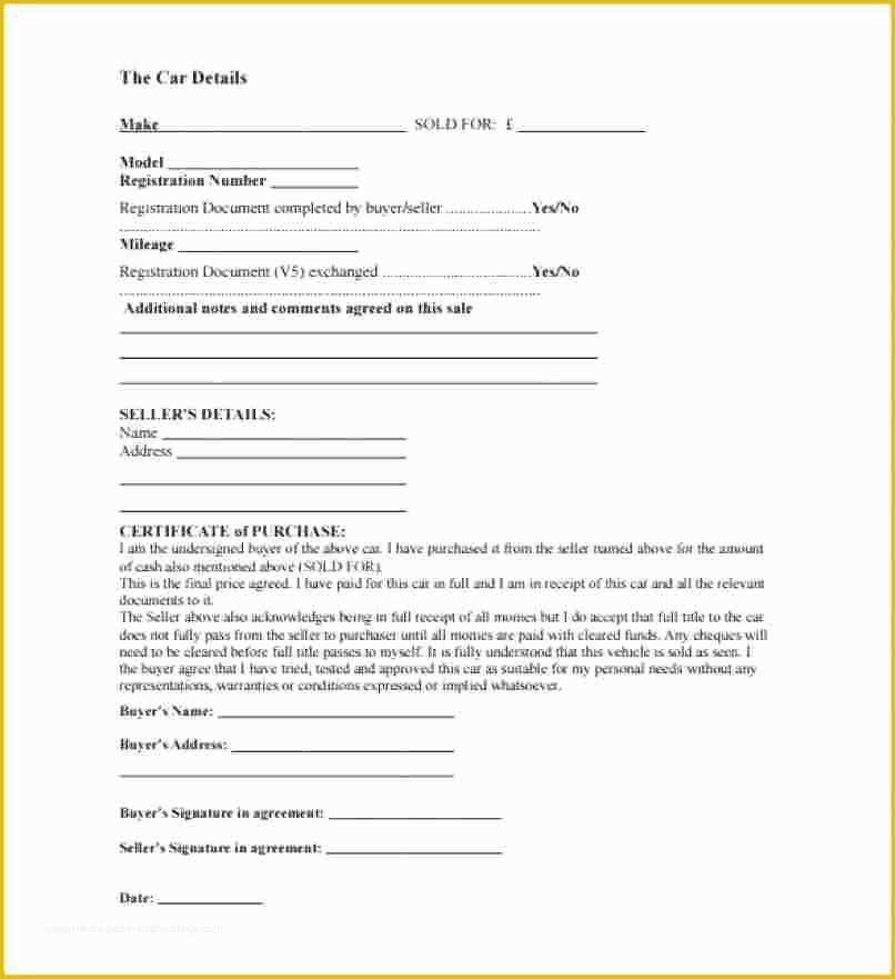 Free Auto Sale Contract Template Of 8 Receipt for Car Sale