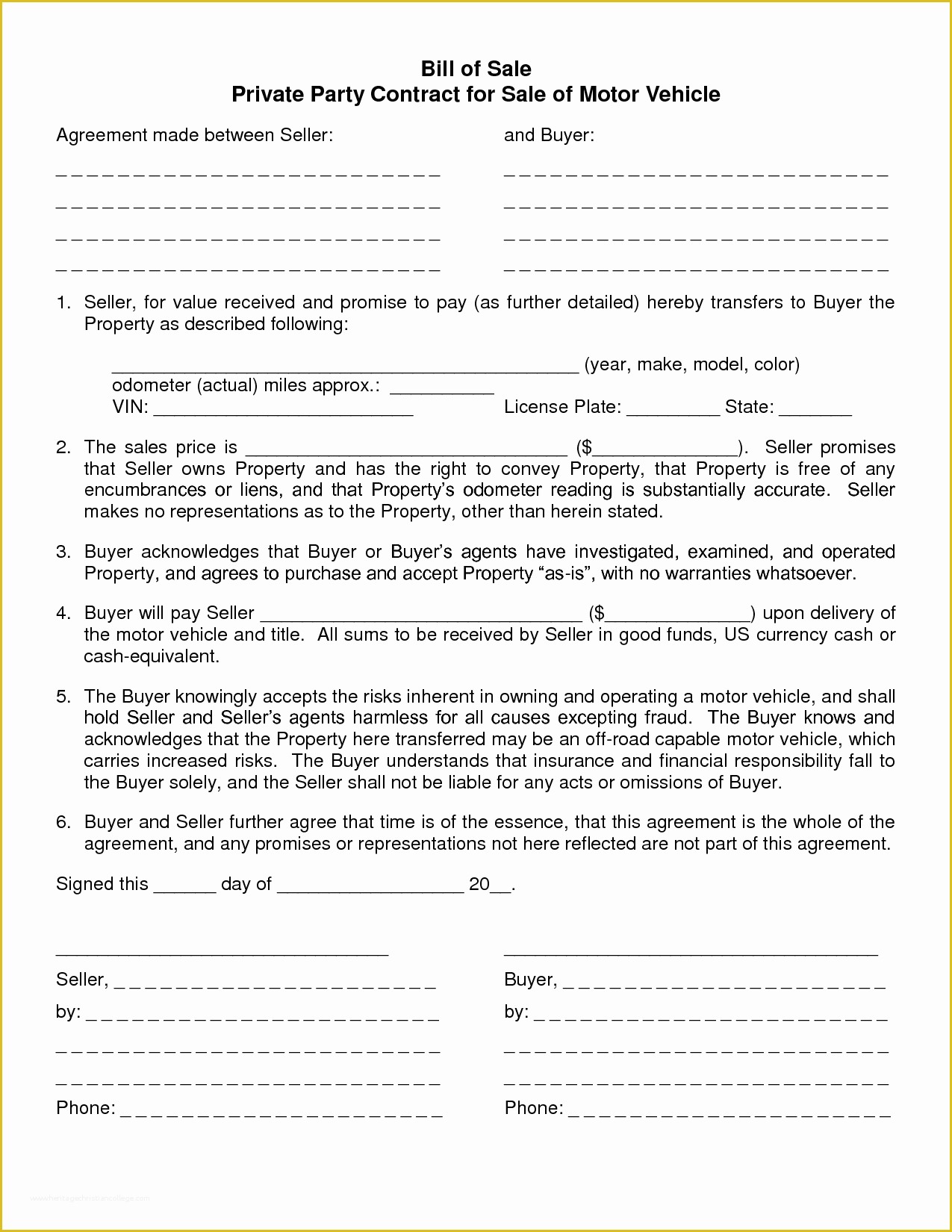 Free Auto Sale Contract Template Of Agreement Template Category Page 13 Efoza