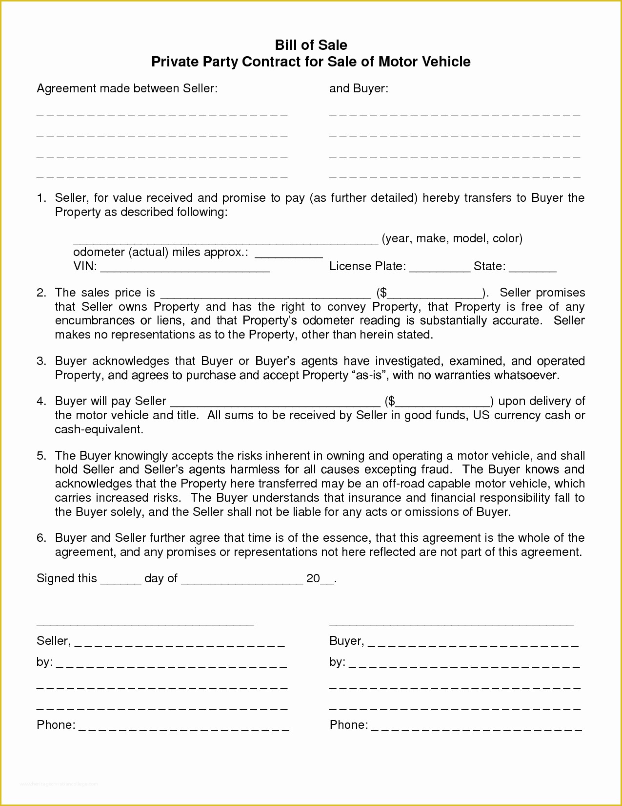 Free Auto Sale Contract Template Of Agreement Template Category Page 13 Efoza