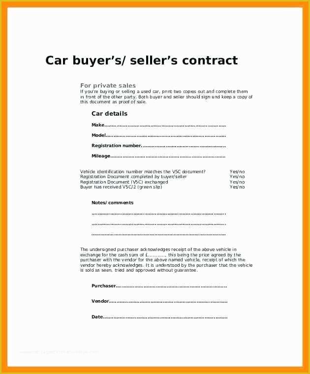 Free Auto Sale Contract Template Of Car Sale Agreement Word Doc Ideal sold as Seen Receipt