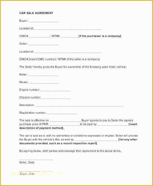 Free Auto Sale Contract Template Of Private Car Sale Contract Template Payment Plan Contract