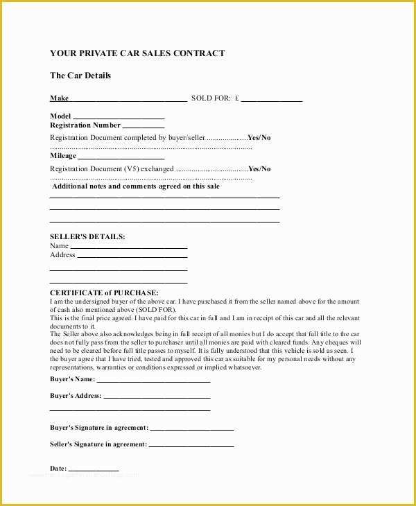 Free Auto Sale Contract Template Of Sample Sales Contract Agreement 10 Examples In Word Pdf