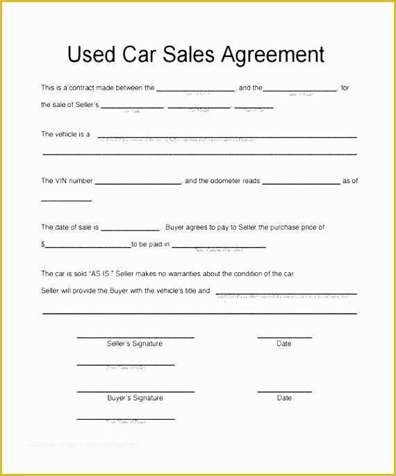 Free Auto Sale Contract Template Of Simple Bill Sale for Car Template Vehicle Free Sales