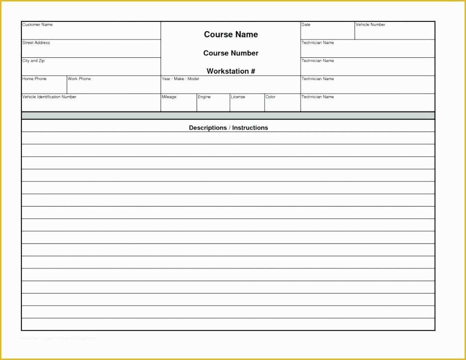 Free Auto Shop Receipt Template Of Invoice Template Blank Invoices Printable Free Auto Repair