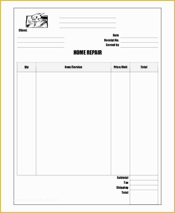 Free Auto Shop Receipt Template Of Repair Receipt Templates 7 Free Word Pdf Excel format