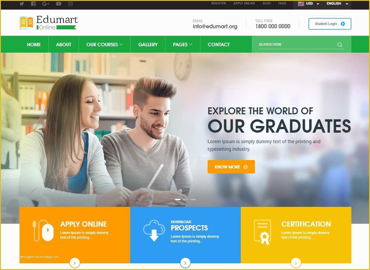 Free Aviation Website Templates Of 30 Amazing Education Website Templates for College