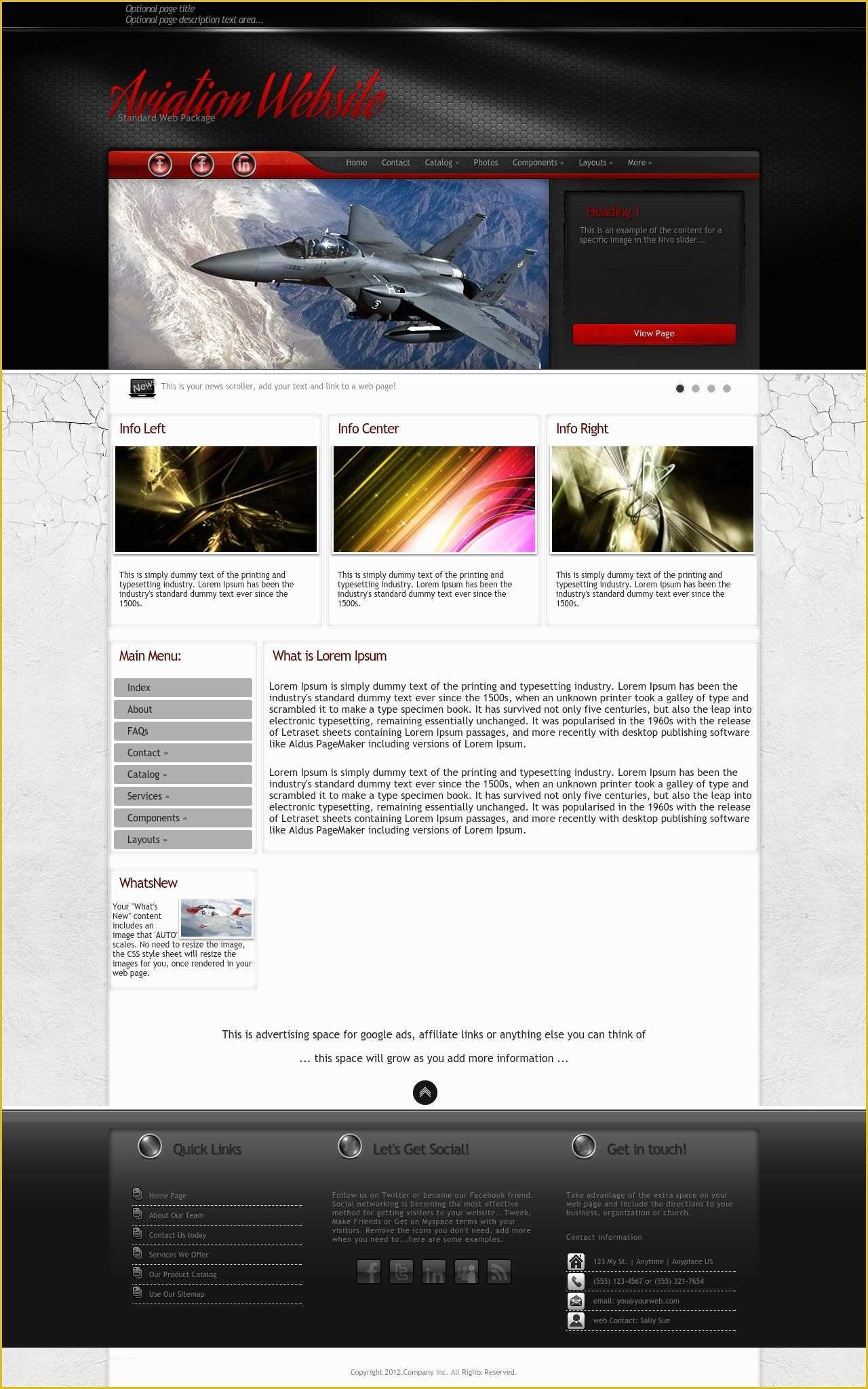 Free Aviation Website Templates Of Experience Aviation Red Black
