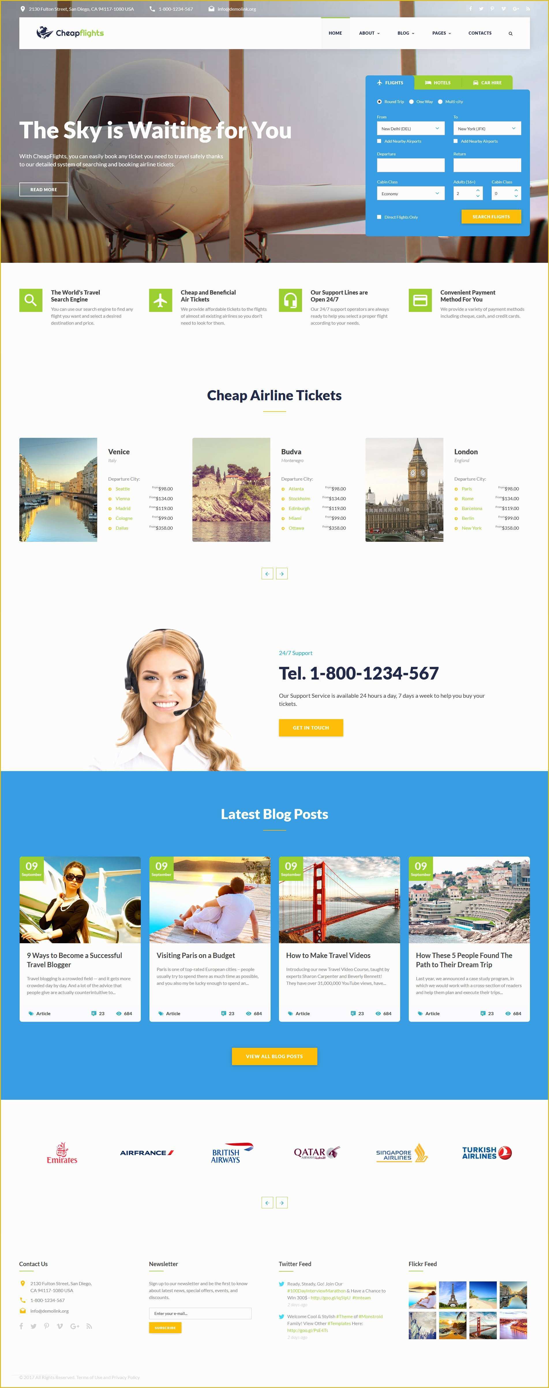 Free Aviation Website Templates Of Flight Booking Website Template