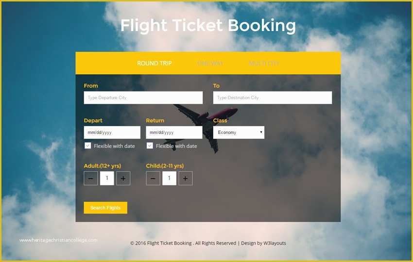 Free Aviation Website Templates Of Flight Ticket Booking A Flat Responsive Wid Template