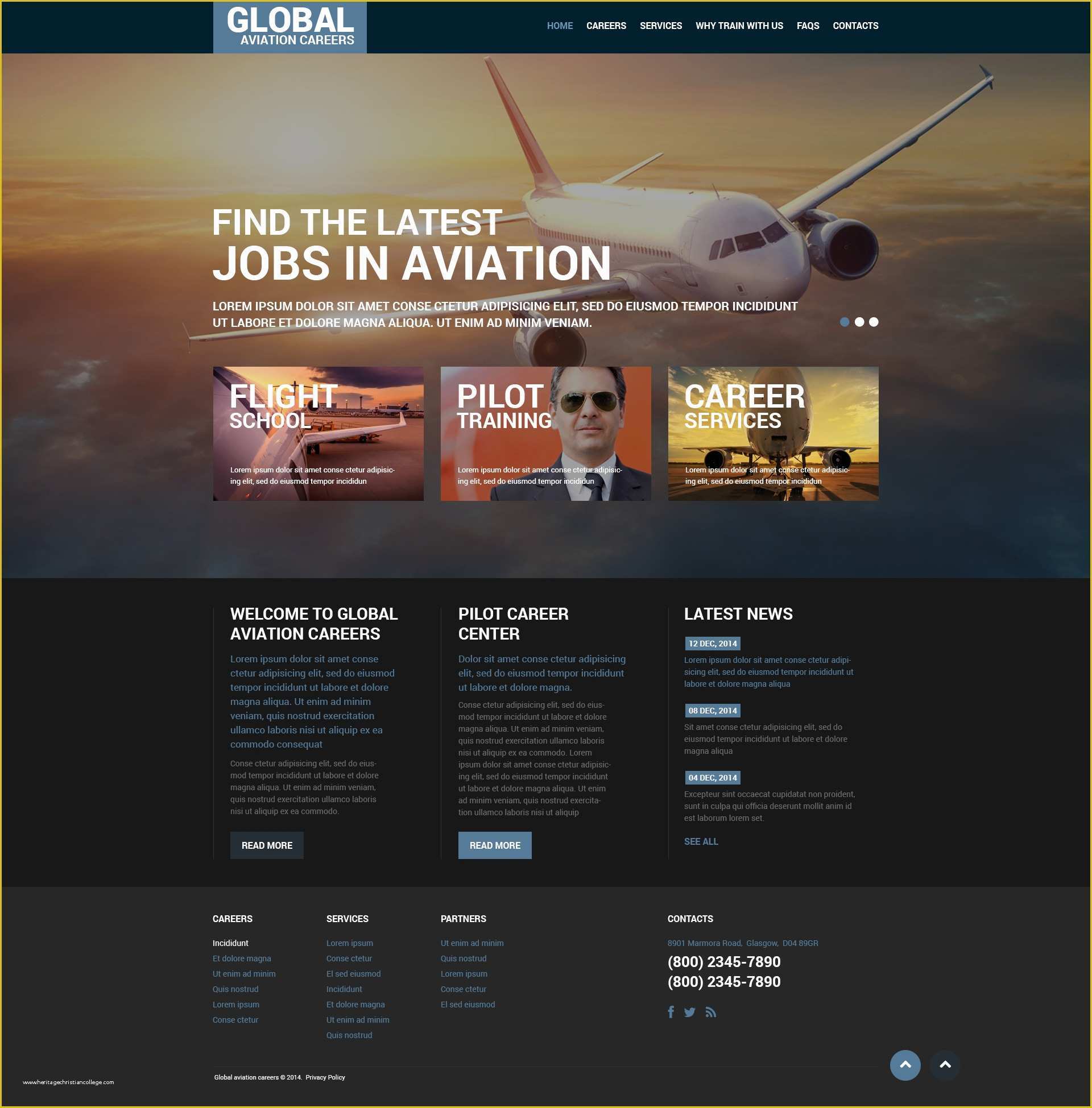 Free Aviation Website Templates Of Private Airline Responsive Website Template