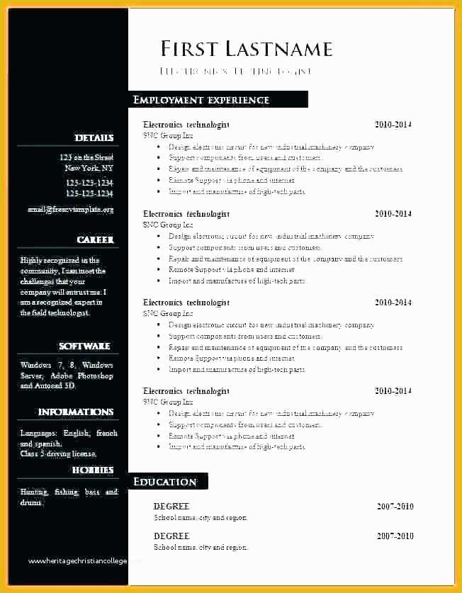 Free Awesome Resume Templates Microsoft Word Of Ms Cv Template