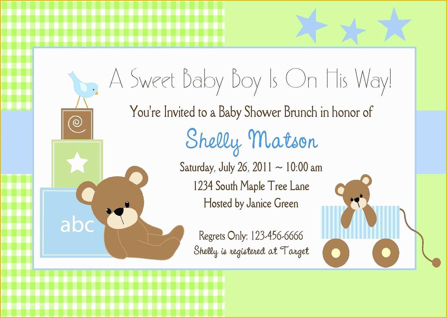 Free Baby Announcement Templates Of Baby Shower Invitation Baby Shower Invitation Templates