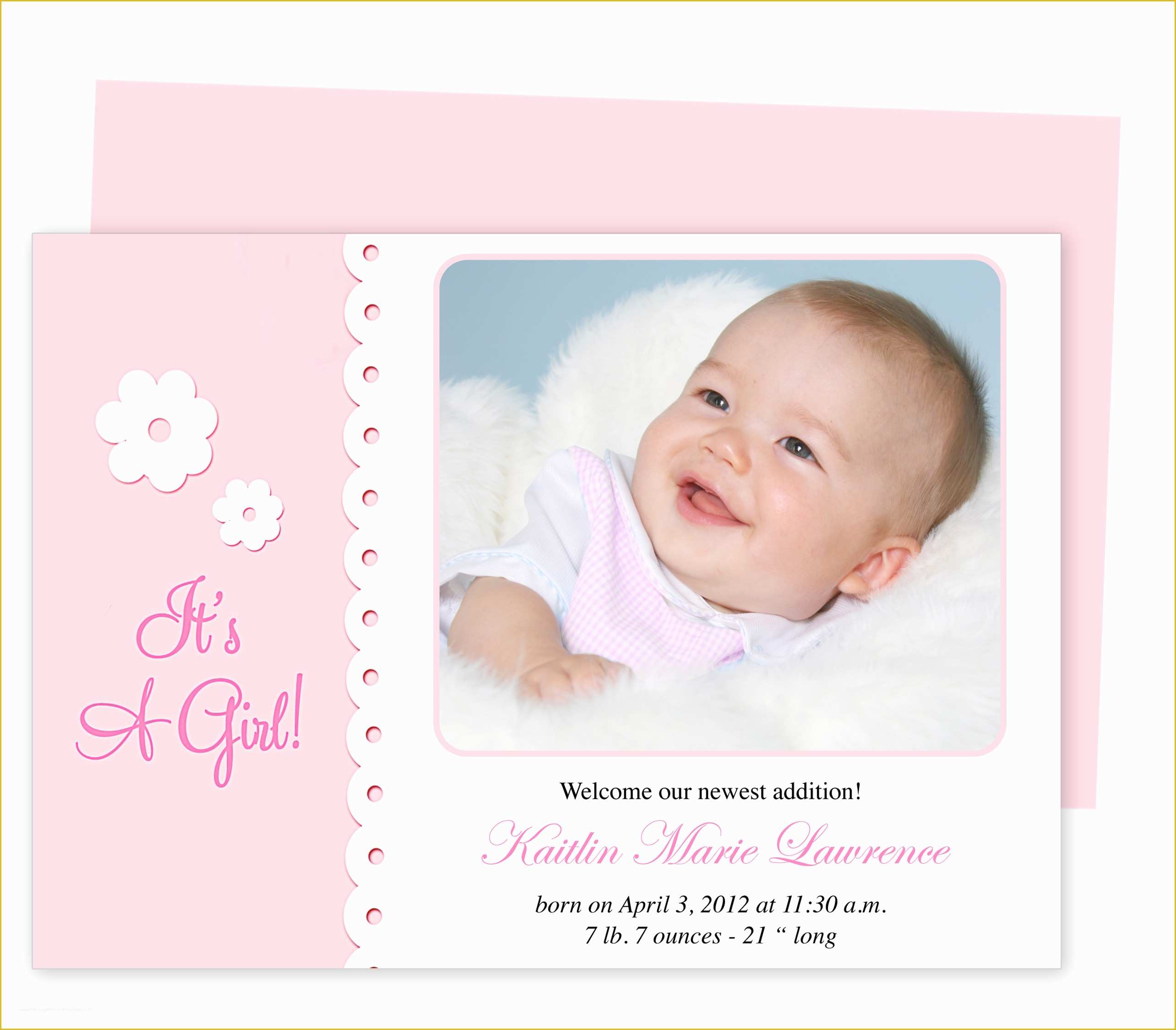 Free Baby Announcement Templates Of Best 57 Blank Baby Girl 